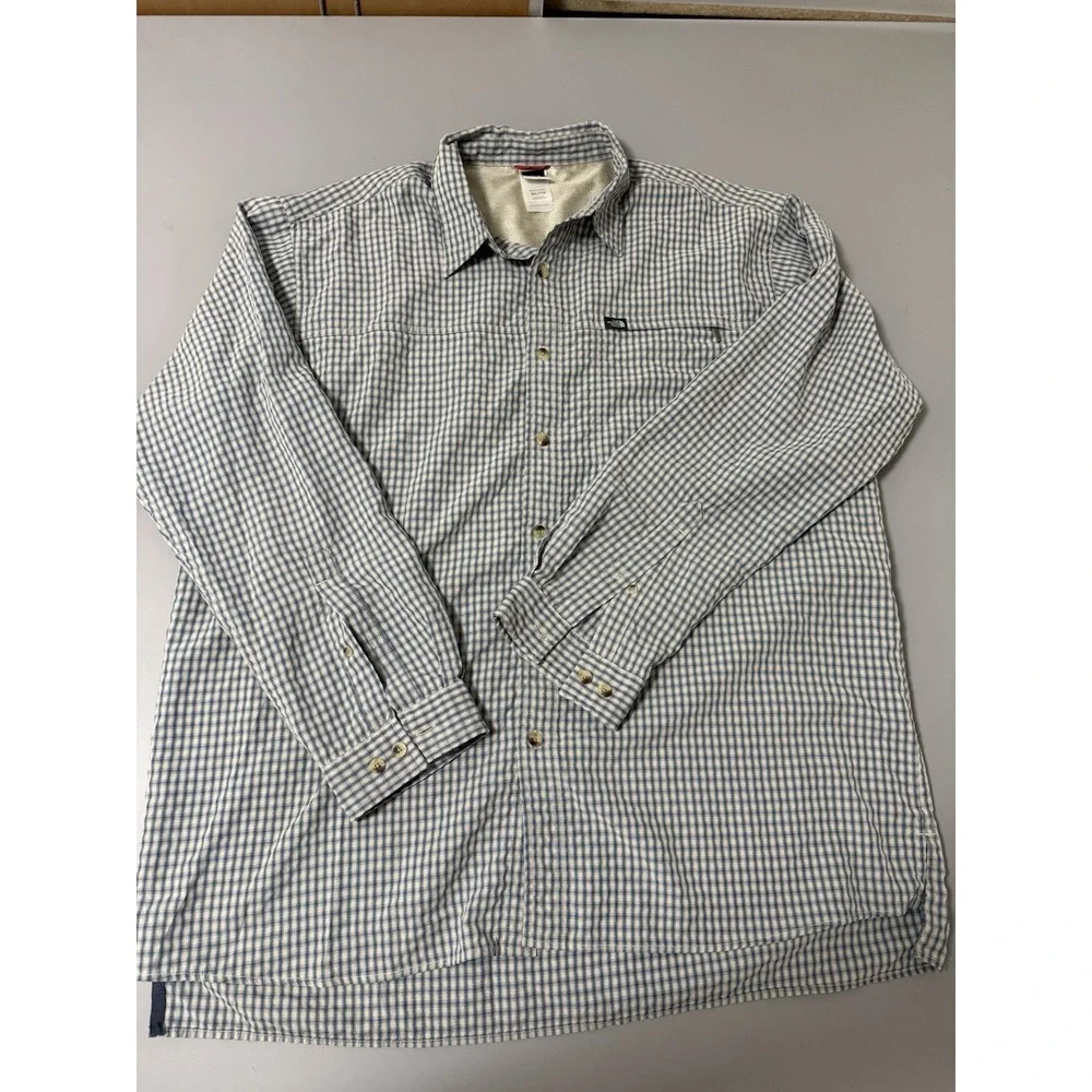 The North Face XXL Long Sleeve Plaid Button Down Shirt. I6